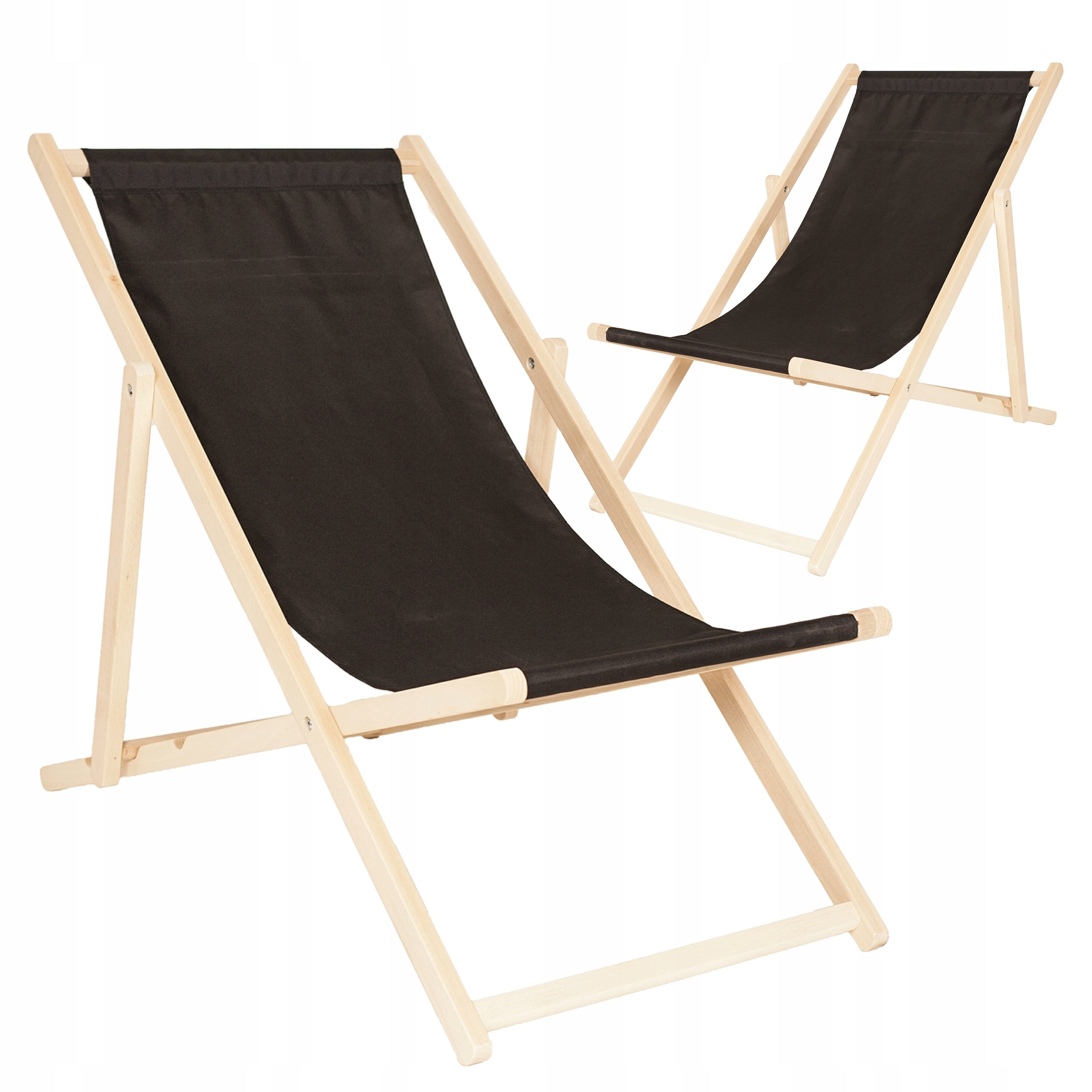 Set of Wooden Beach Lounger Pink Beech Deckchairs from the Manufacturer 2 Pcs. Brand San-Drew