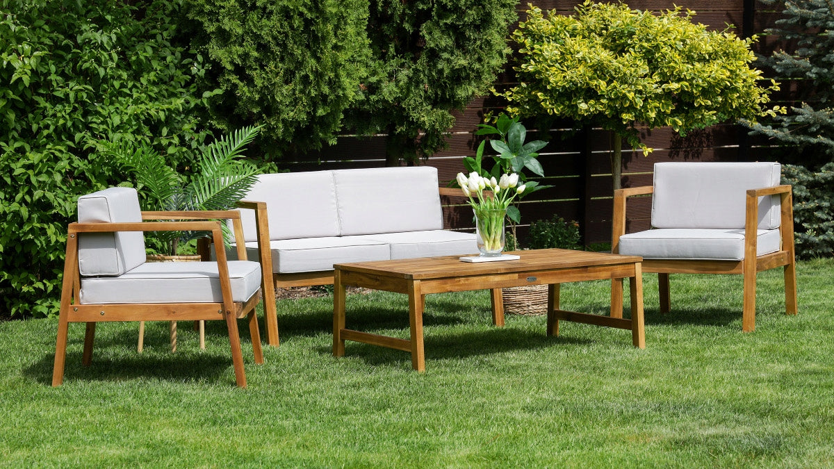Set of Wooden Garden Furniture MALMO Garden Furniture Wooden Brown Manufacturer code 007286