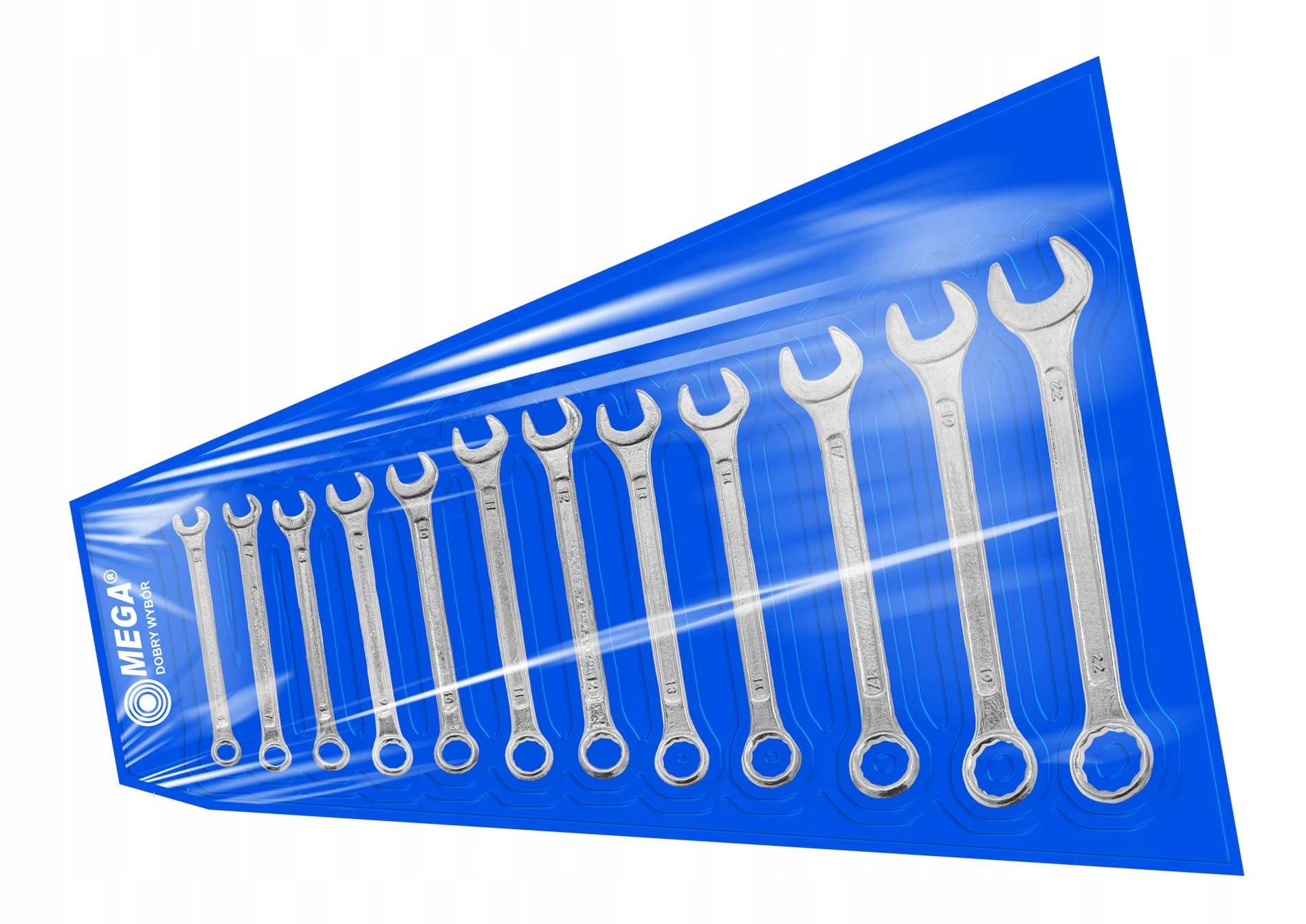Set of Wrenches Flat Eye Wrenches Set of 12 Elements Mega 35112H