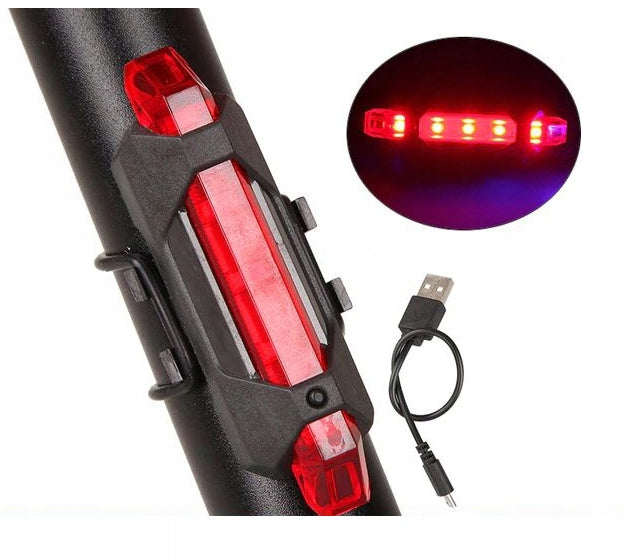 Set of bicycle lamps front+rear LED 1000 lm USB RECHARGEABLE Kind set