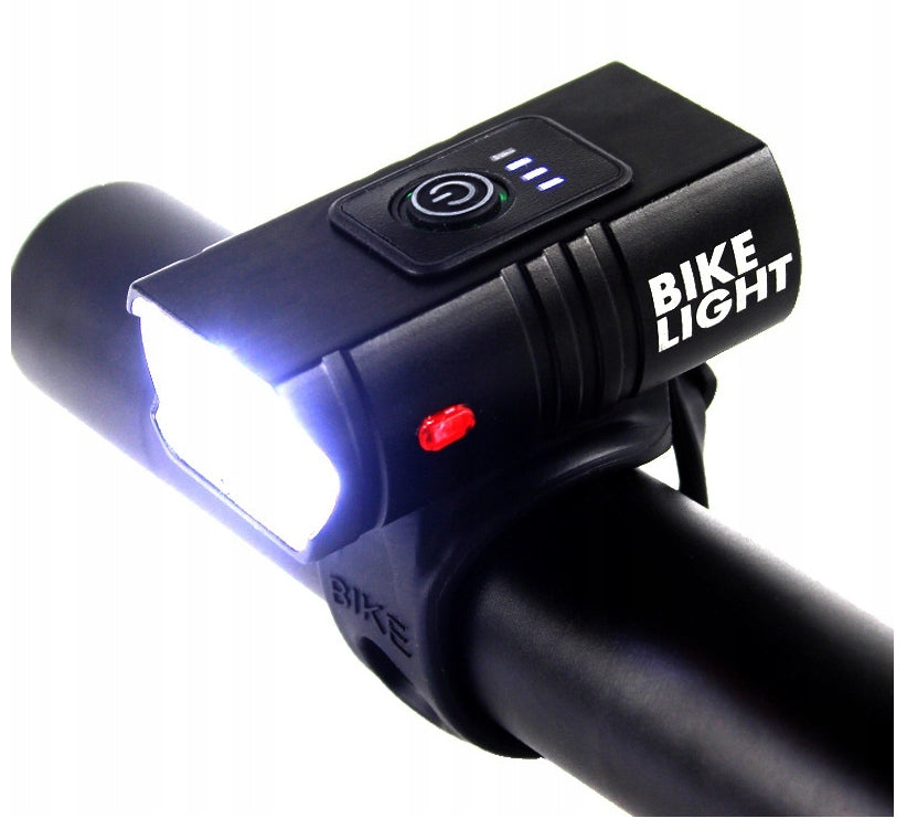 Set of bicycle lamps front+rear LED 1000 lm USB RECHARGEABLE