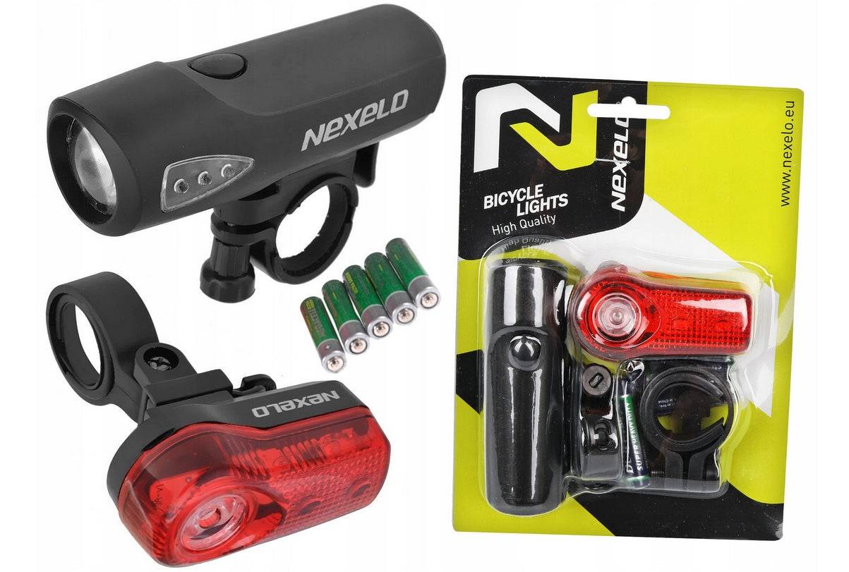 Set of bicycle lamps (front + rear) NEXELO LED battery operated (L177023NEX)