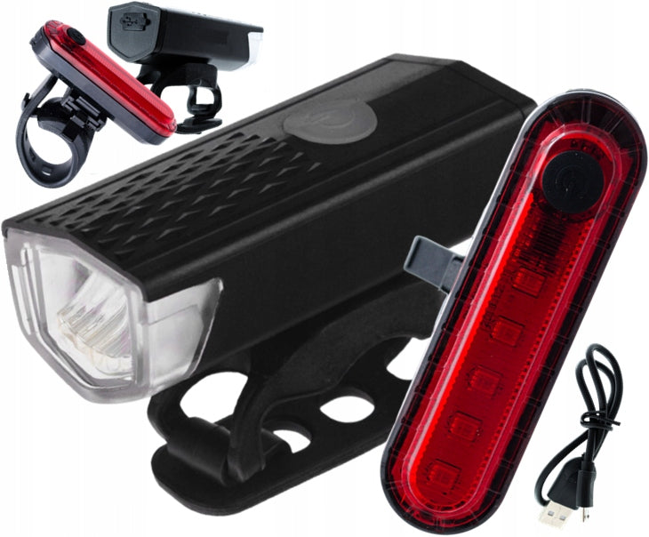 Set of bicycle lights AKU USB 300 lumens POWERFUL