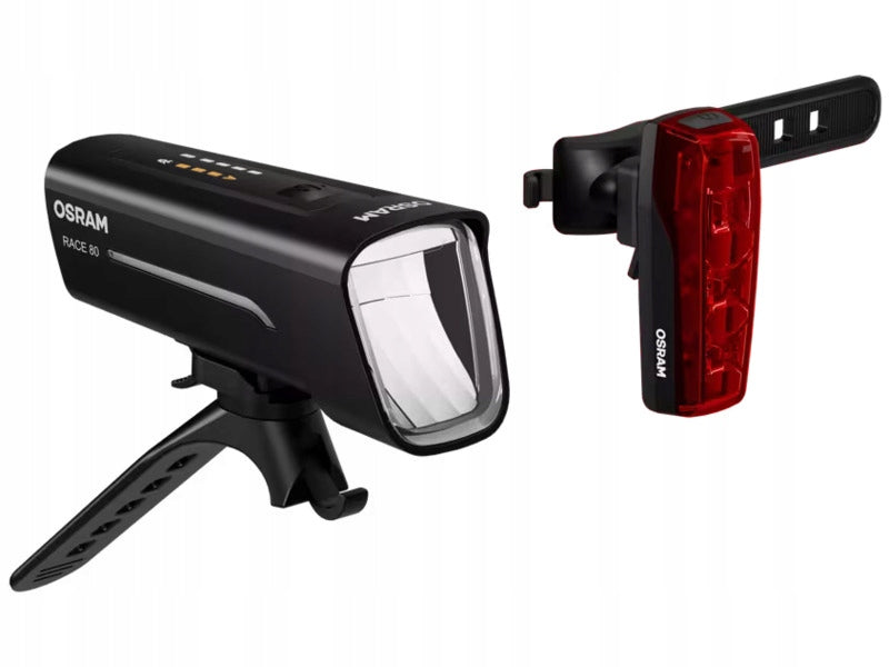 Set of bicycle lights OSRAM LEDsBike Race 80 SET