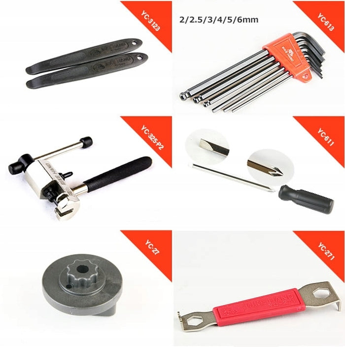Set of bicycle tools in case BIKE HAND YC-728 Allen keys Product weight with unit packaging 2.5 kg