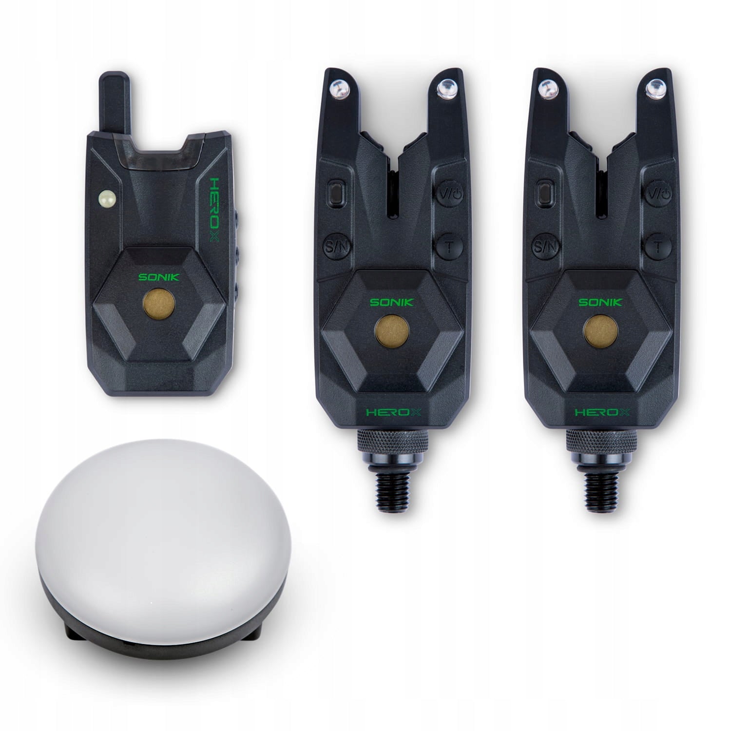 Set of bite alarms with control panel Sonik Herox 2+1 + Camping lamp
