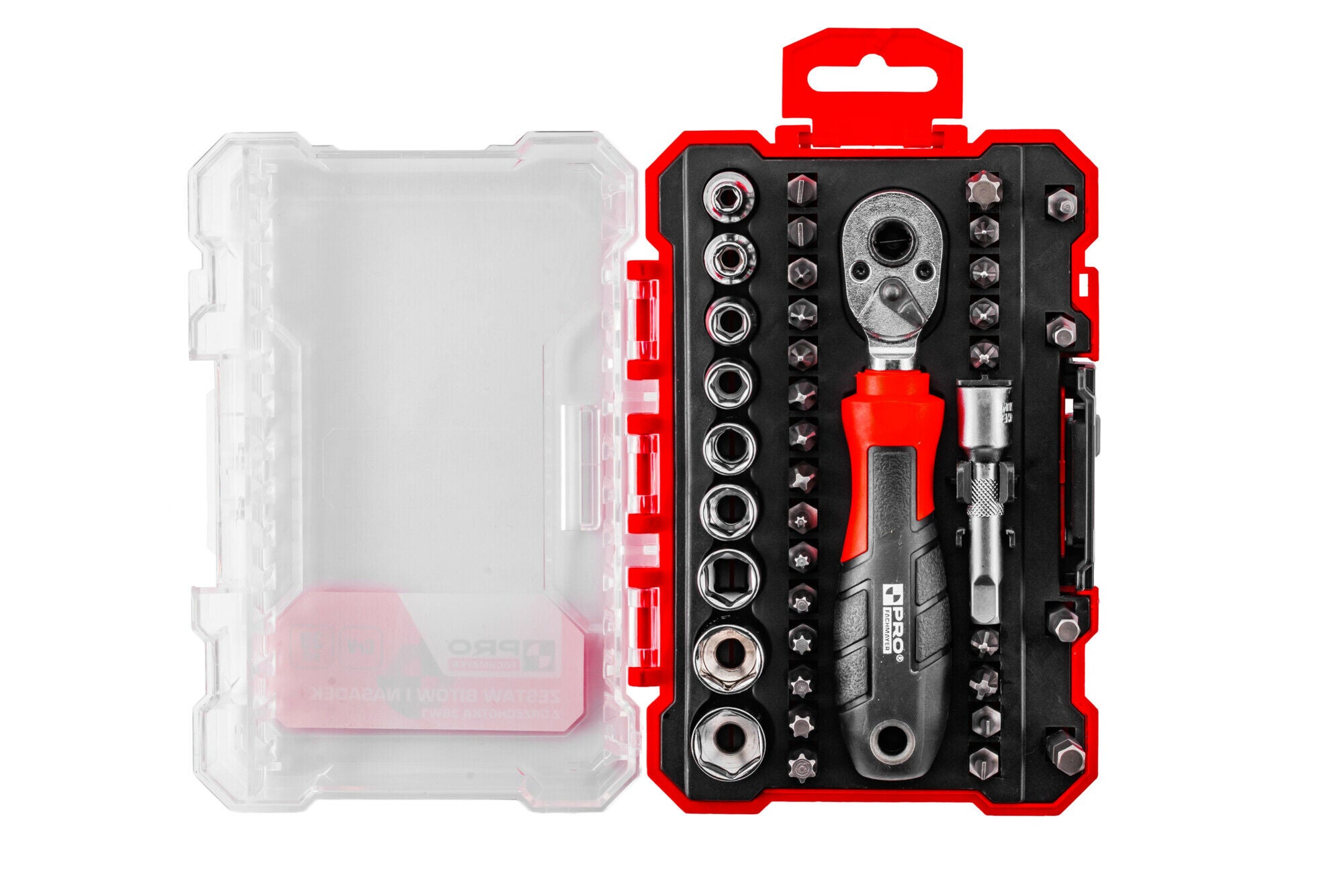 Set of bits with ratchet cap PH PZ TORX SL HEX 39in1 PRO