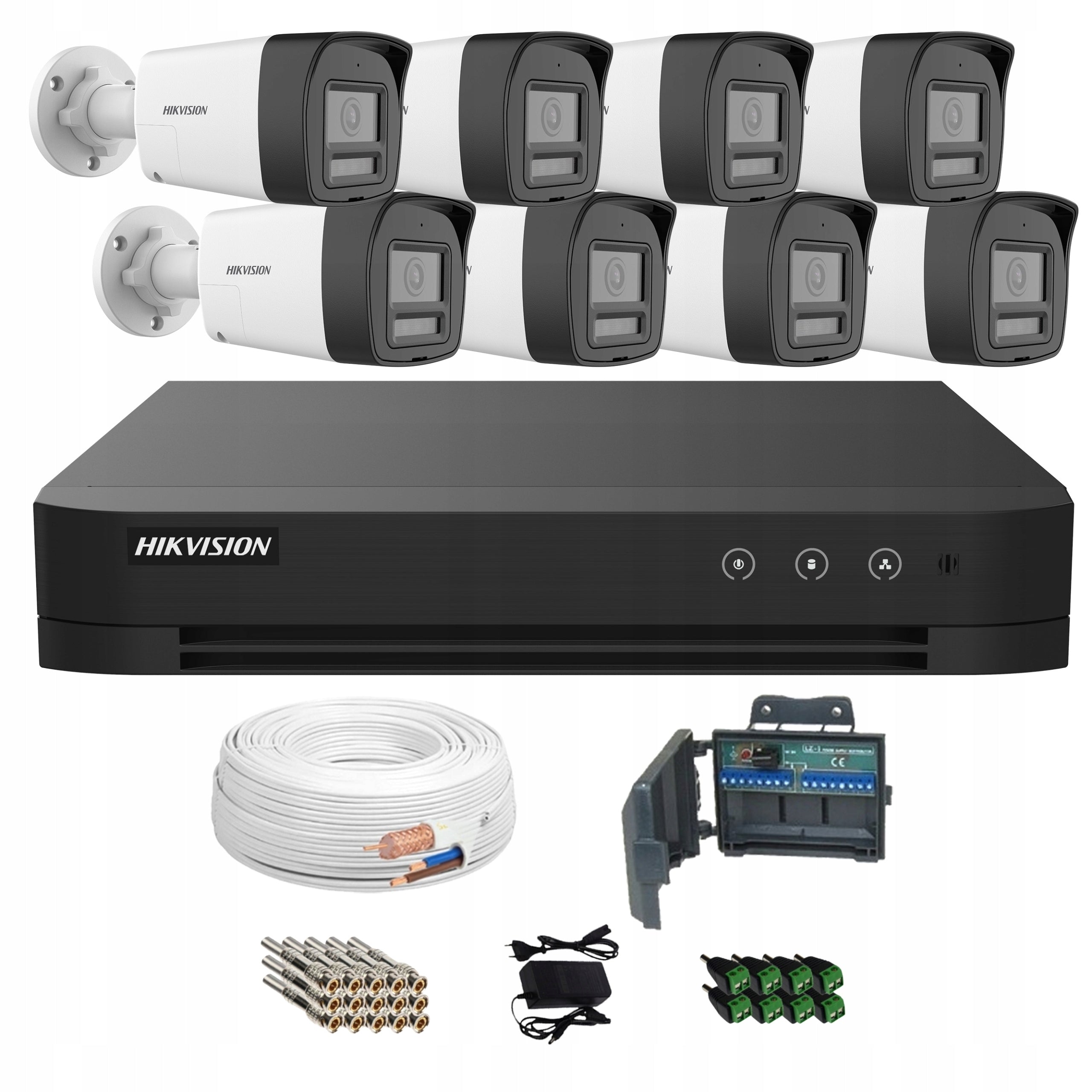 Set of cameras for monitoring 8 Analog Tubes 4K 8Mpx IR LED HIKVISION Packaging status original