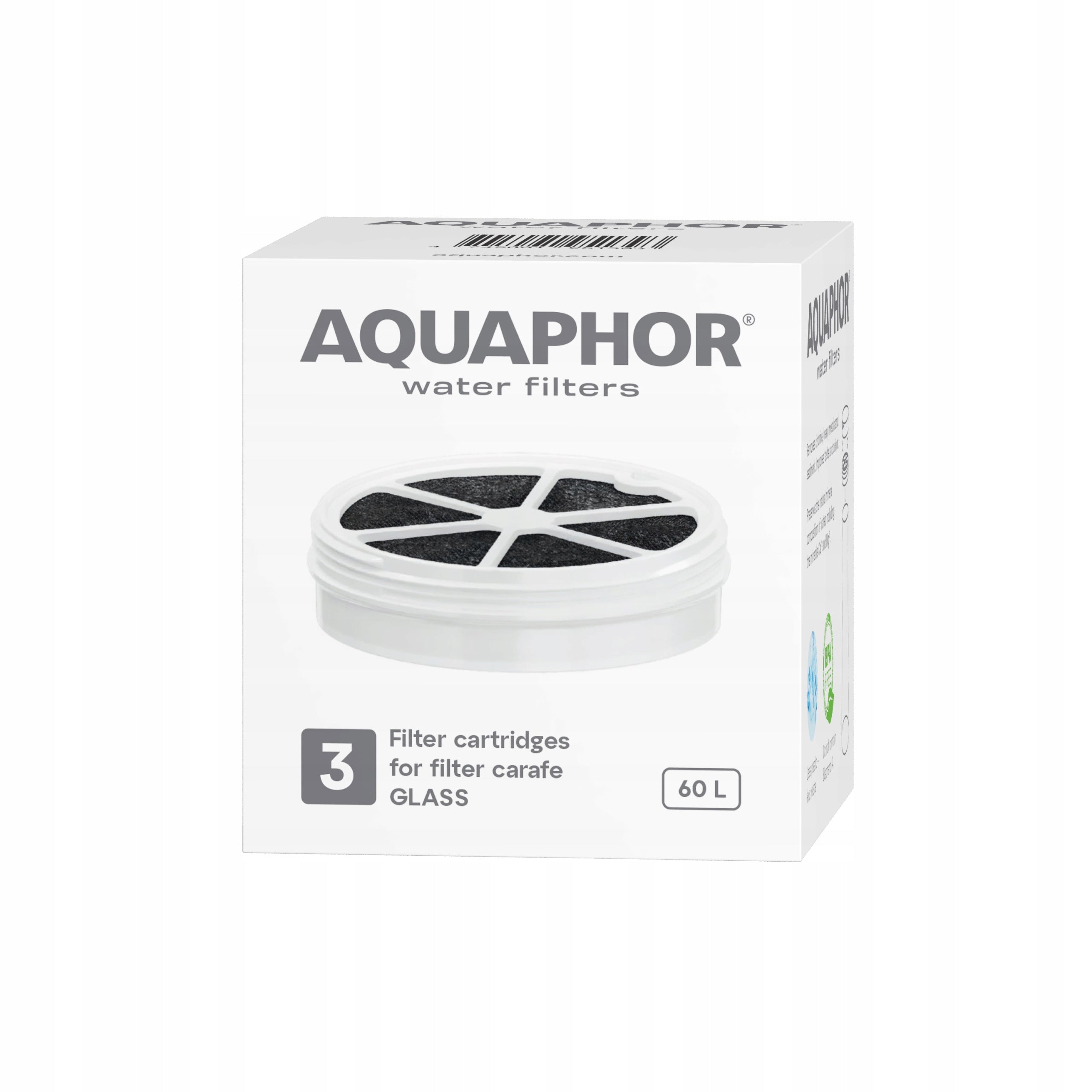 Set of cartridges for glass filter carafe Aquaphor Glass 3 pieces Manufacturer code 530081