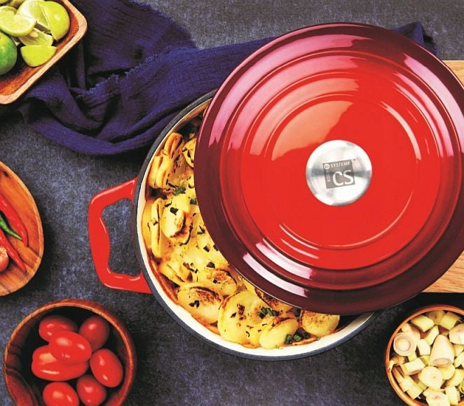 Set of cast iron pots Xanten 7 pcs. red Packaging status original