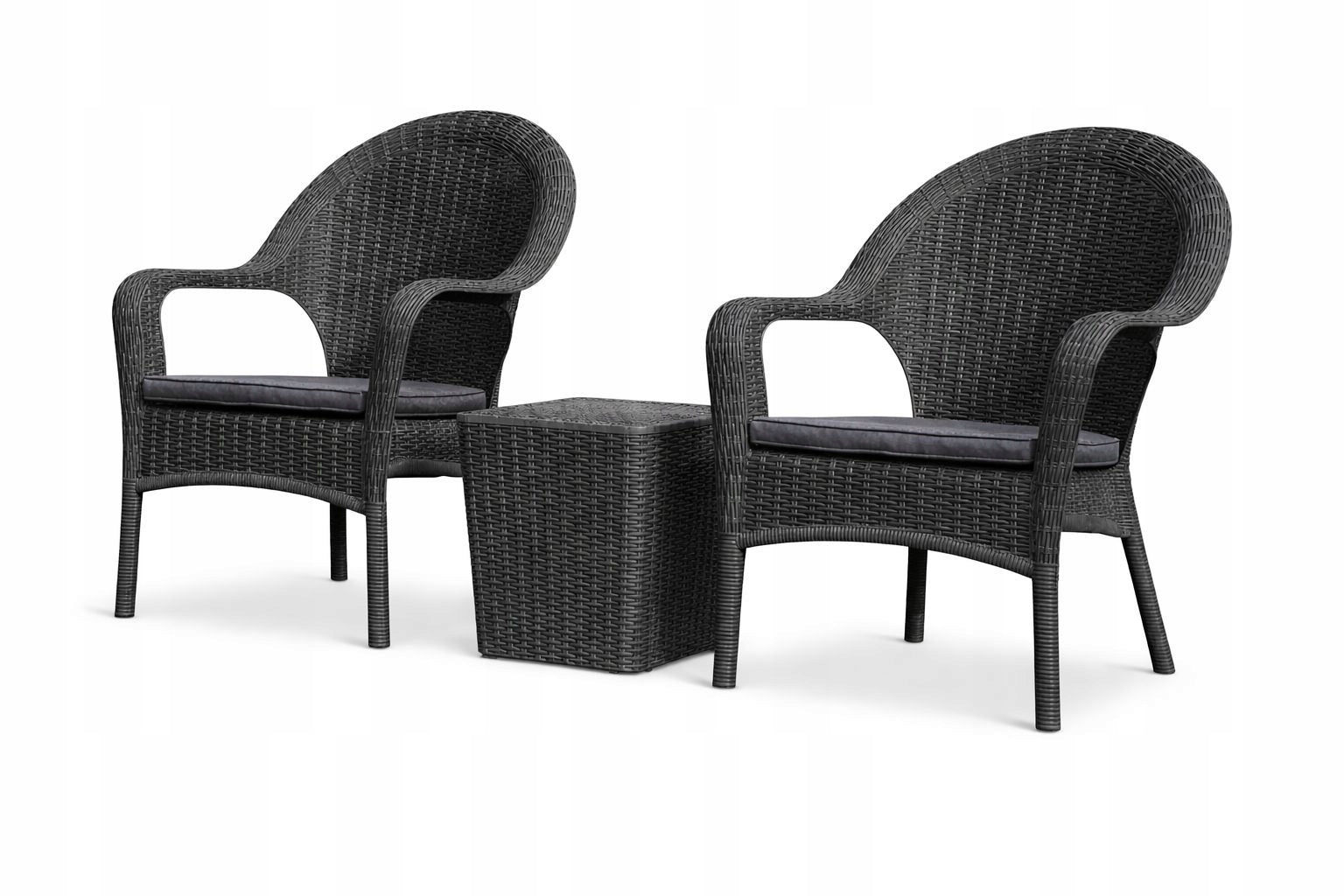 Set of comfortable garden chairs Anthracite 2 Armchairs+coffee table AURA Manufacturer code 30830