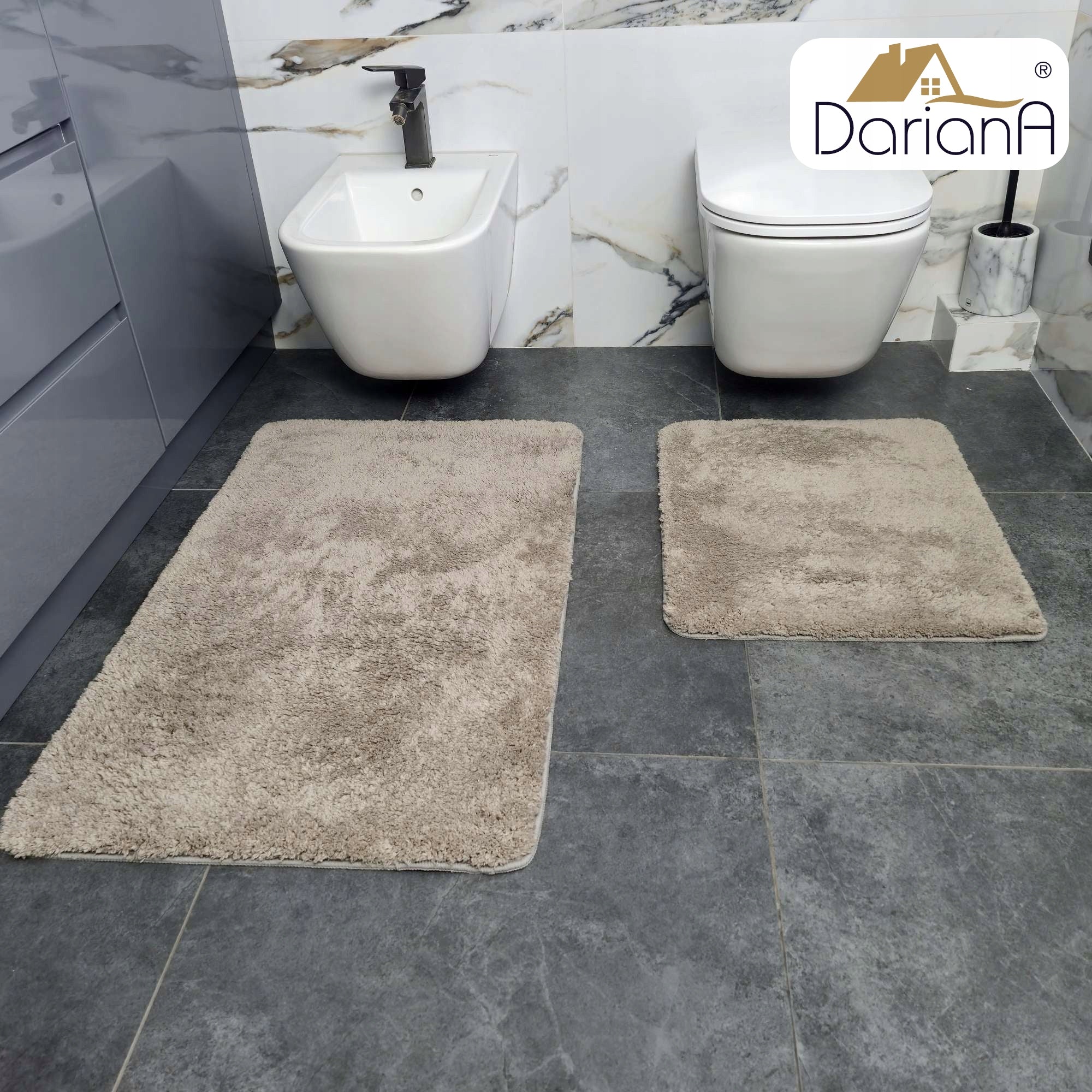 Set of diatomite mats 2 pcs 60x100+60x50 Comfort beige