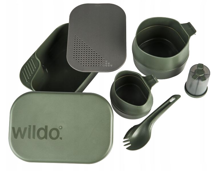Set of dishes Wildo/Helikon Camp-A-Box Complete 7 elements Olive Green