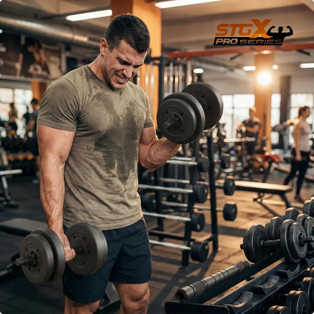Set of dumbbells STG20X 20kg weights gym barbell neck STRONG ATHLETIX Manufacturer code STG20X