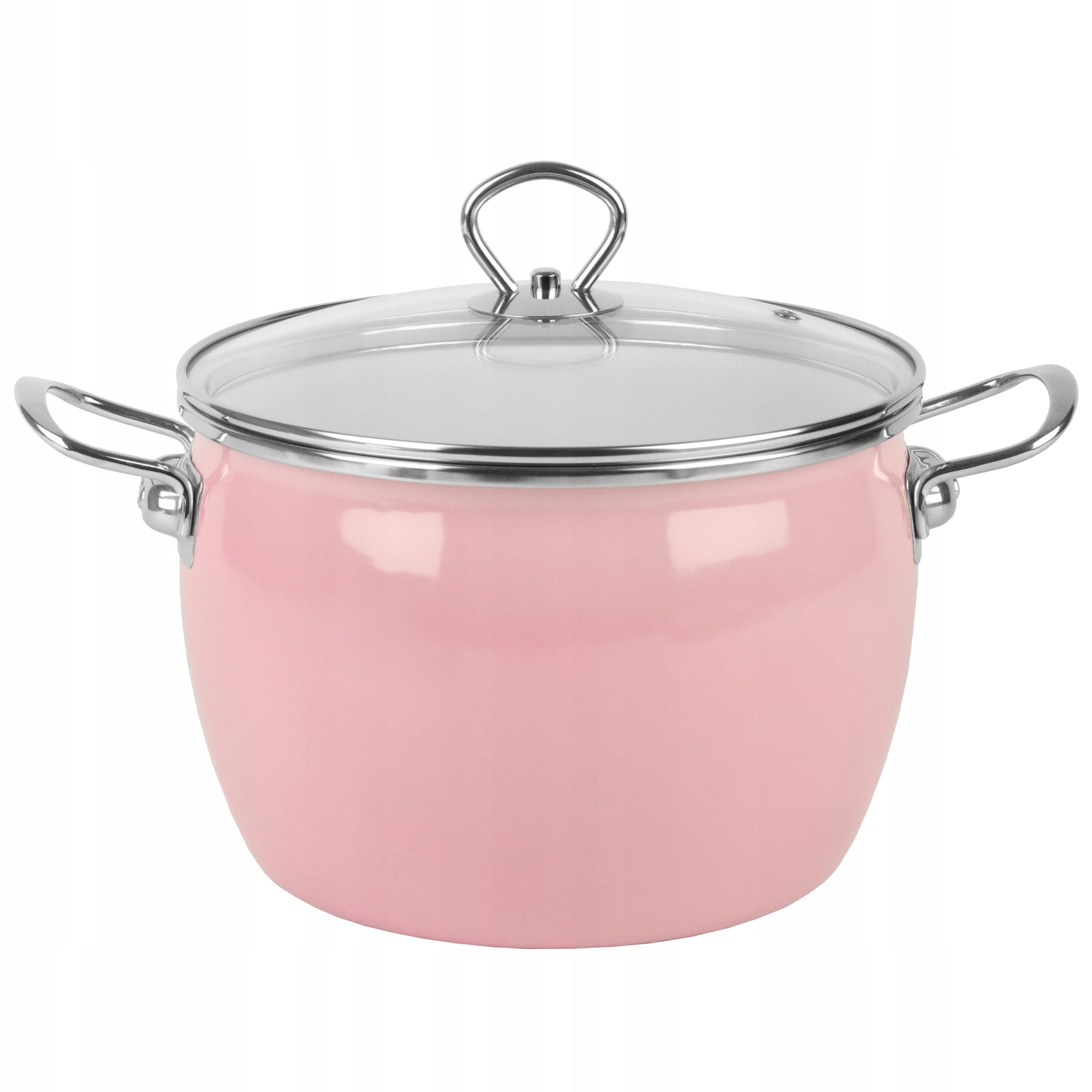 Set of enamel pots 2,3L 3L 4L 5L pink INDUCTION GAS MARYNA Brand Silesia Emalia