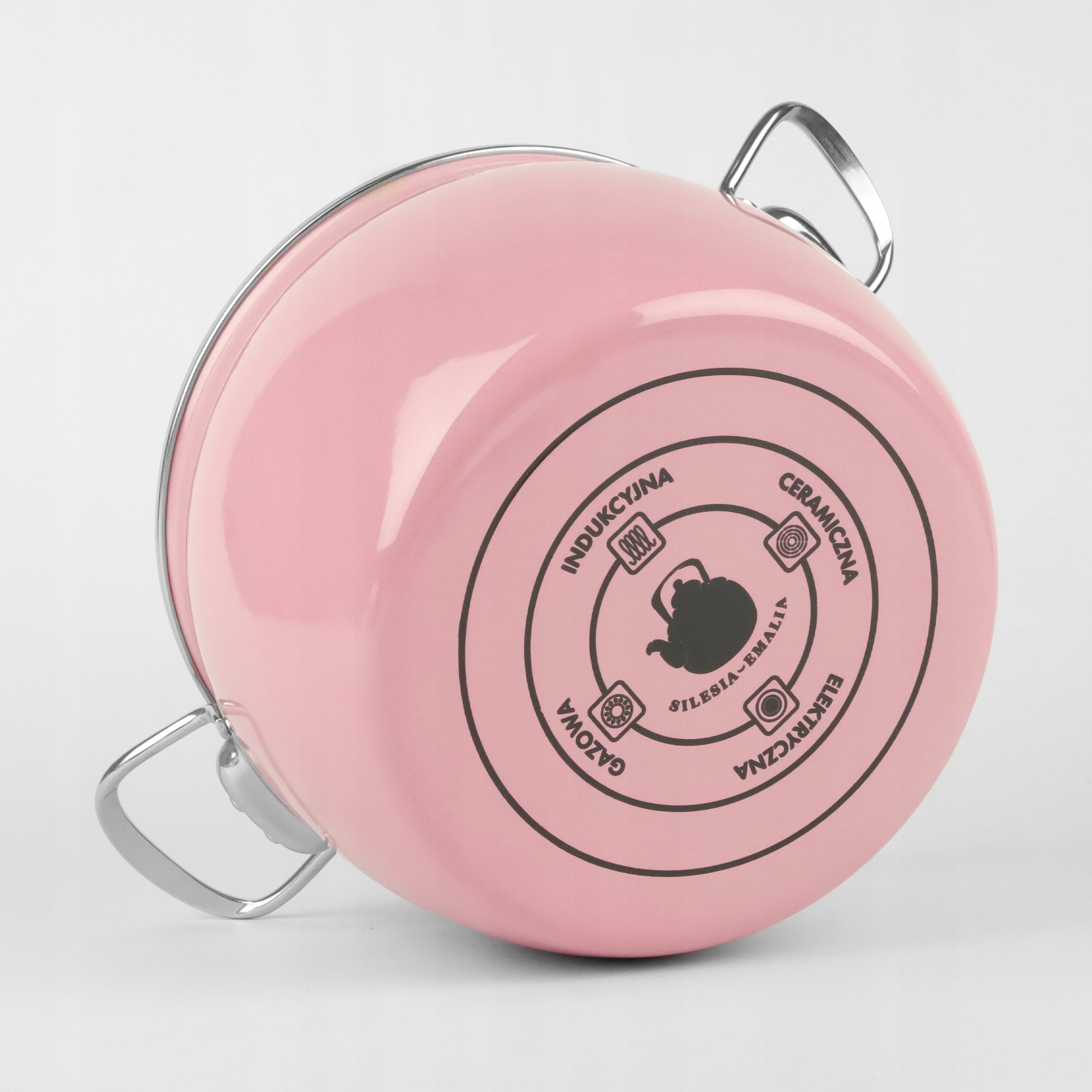 Set of enamel pots 2,3L 3L 4L 5L pink INDUCTION GAS MARYNA Line MARYNA