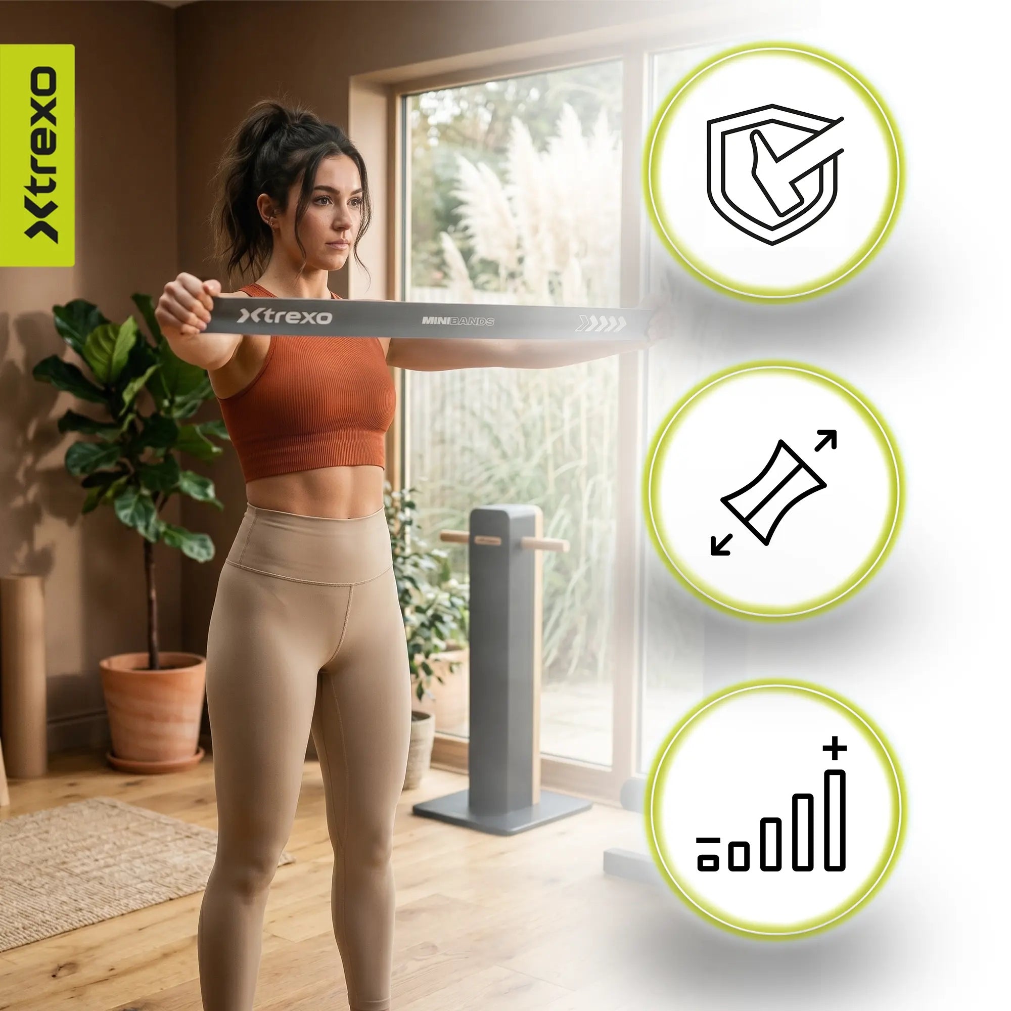 Set of exercise rubbers XTREXO 5 rubbers Mini Power Band 5 pcs. multicolor Brand Xtrexo