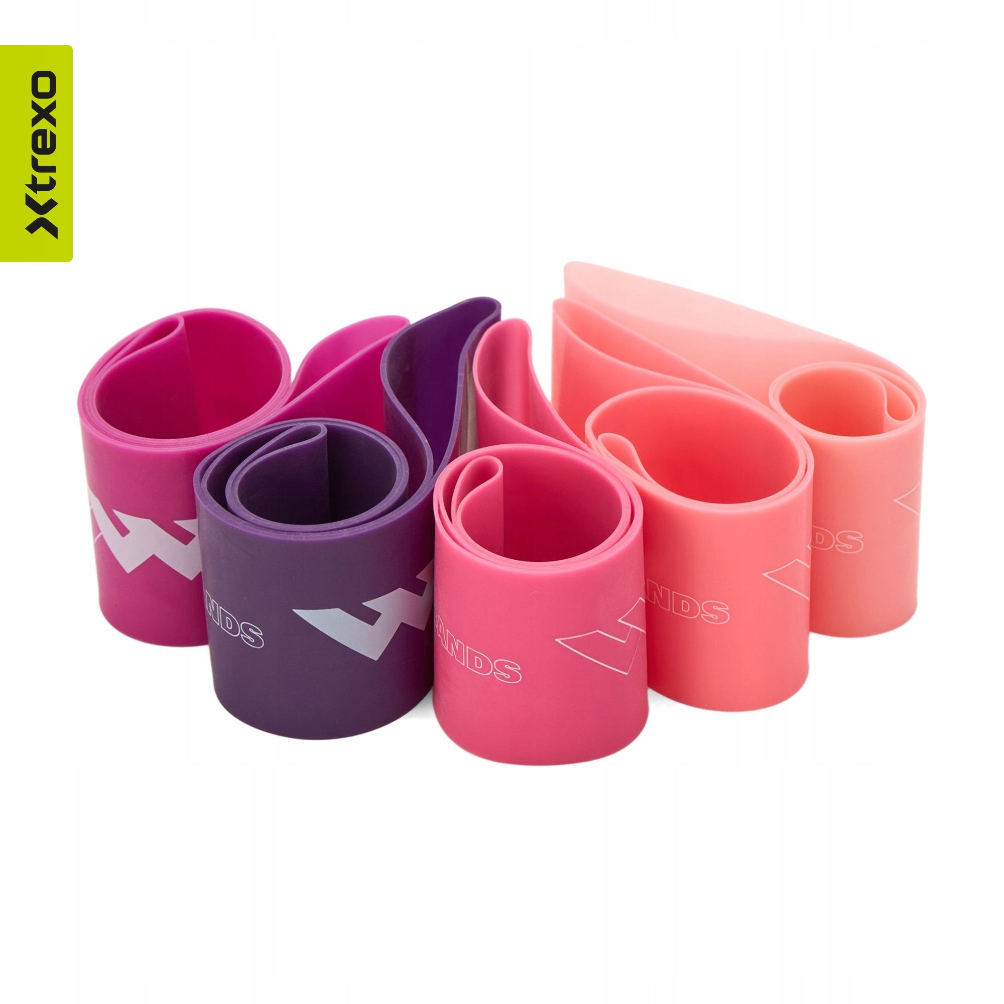 Set of exercise rubbers XTREXO Mini Power Band 5pcs FITNESS FOR TRAINING Width 5 mm