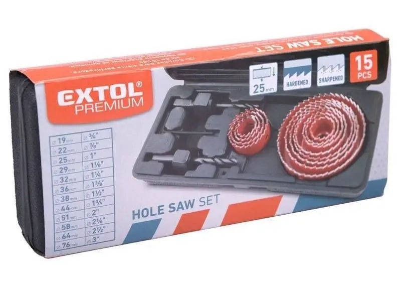 Set of foraminifera for wood GK furniture Extol Premium, 12 diameters Ø19-76mm Brand Extol Premium