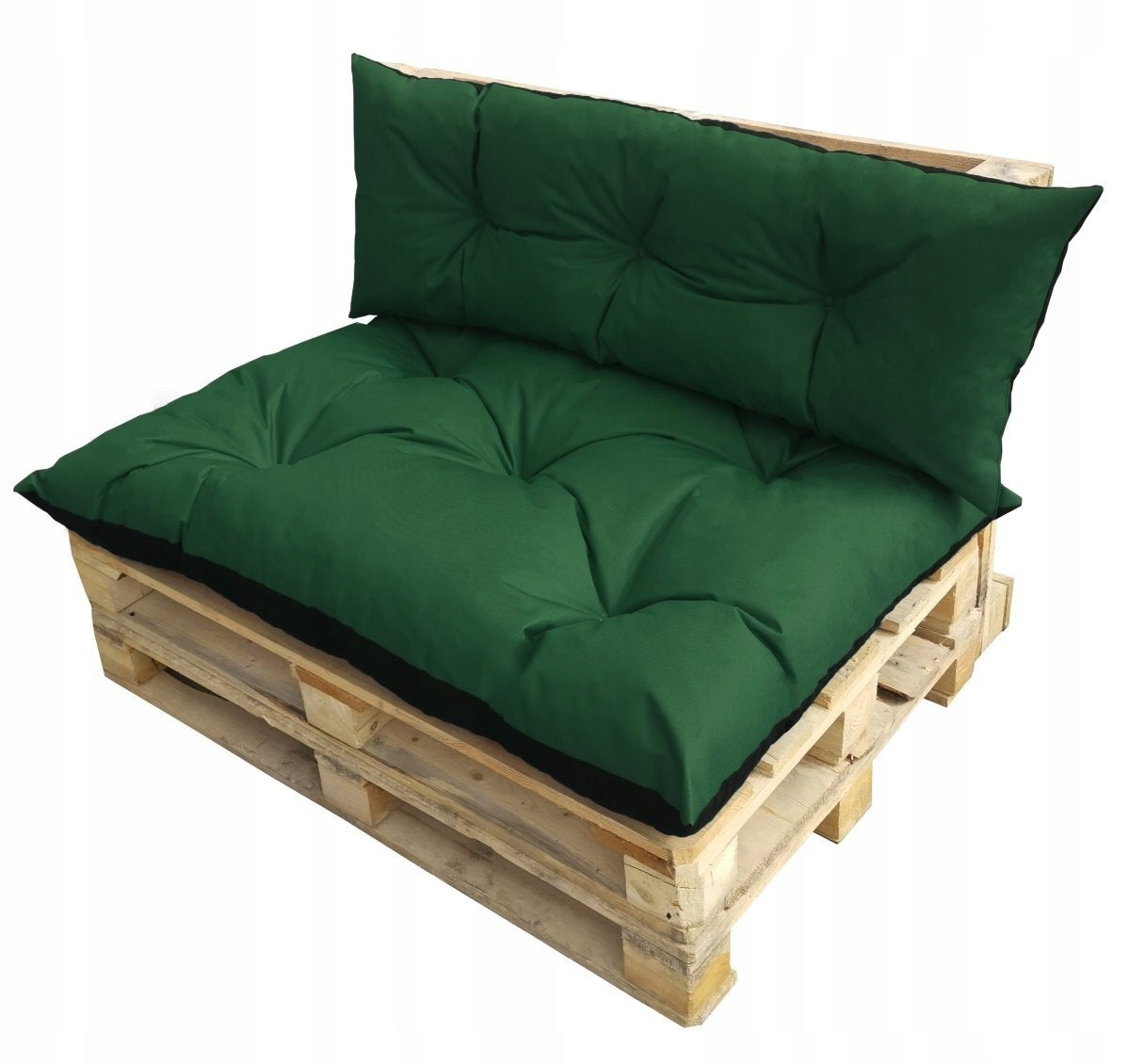 Set of garden cushions for pallets 120x80 + 120x40 wz. Bottle green