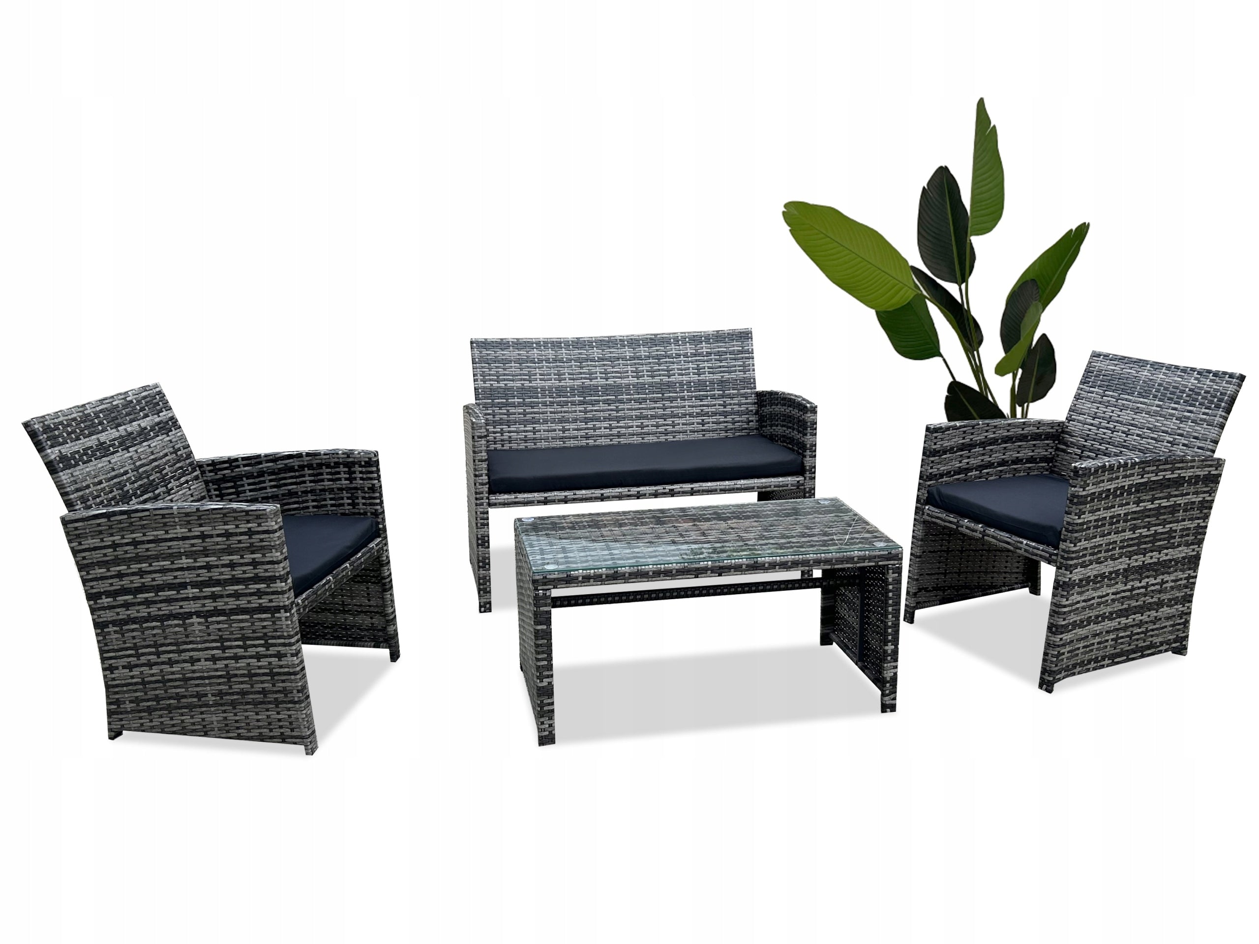 Set of garden furniture 4 people rattan SOFA + 2x ARMCHAIR + TABLE Packaging status original
