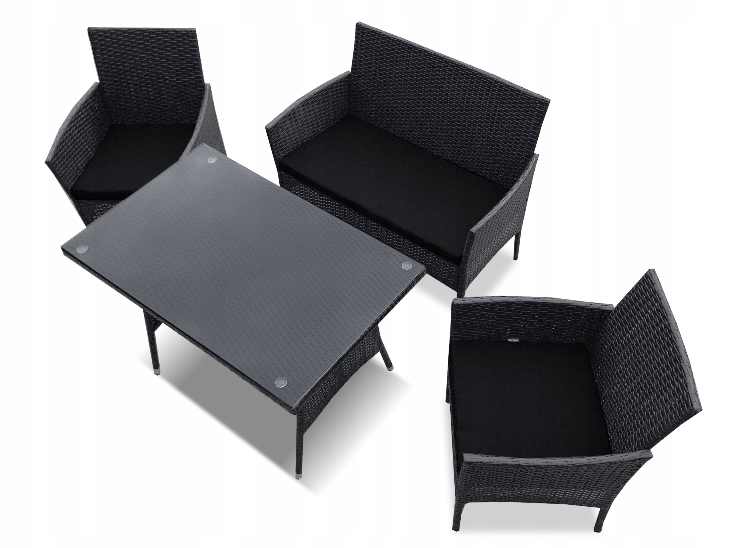 Set of garden furniture for 4 people JUST RELAX High Style GRAPHITE BLACK Main material synthetic rattan