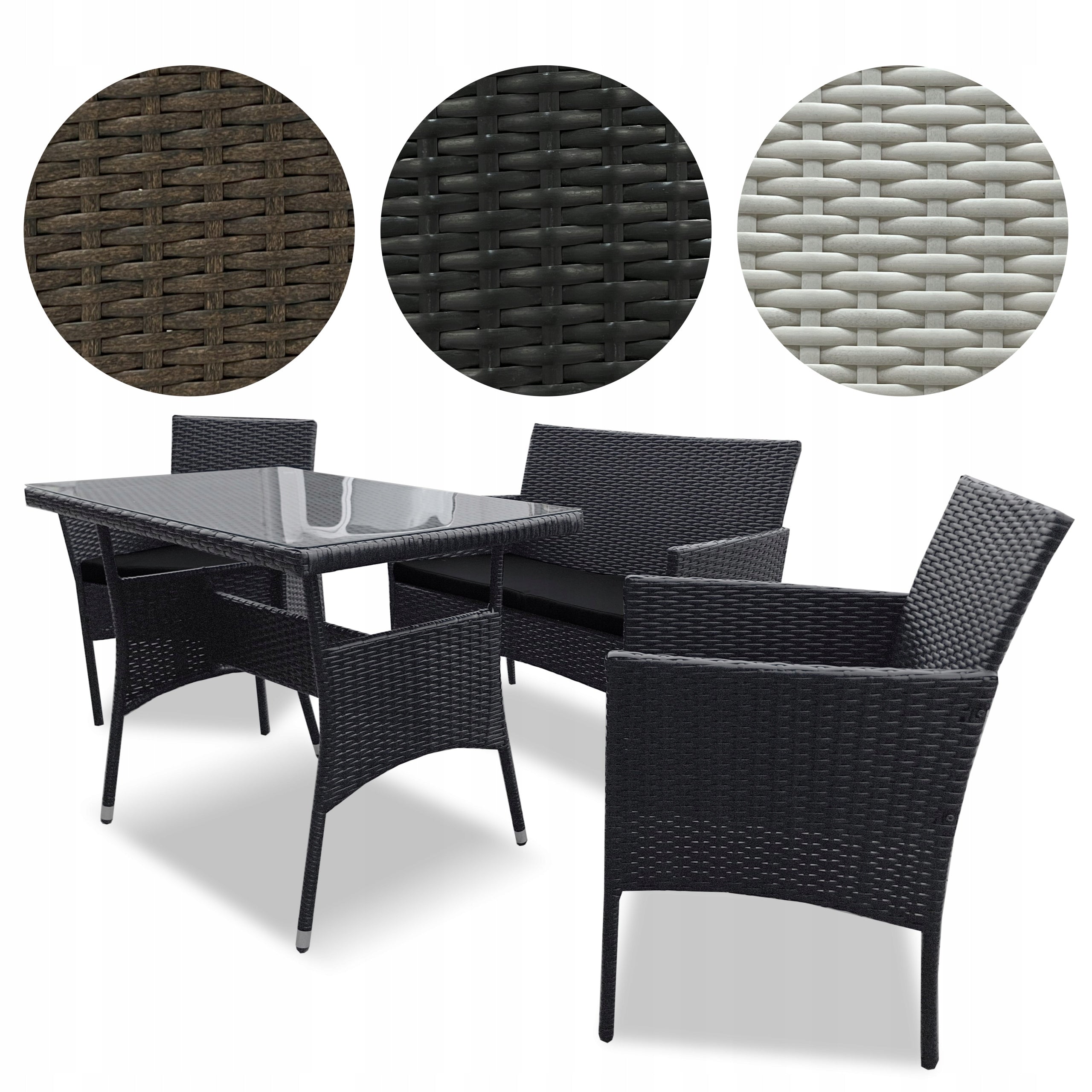 Set of garden furniture for 4 people JUST RELAX High Style GRAPHITE BLACK