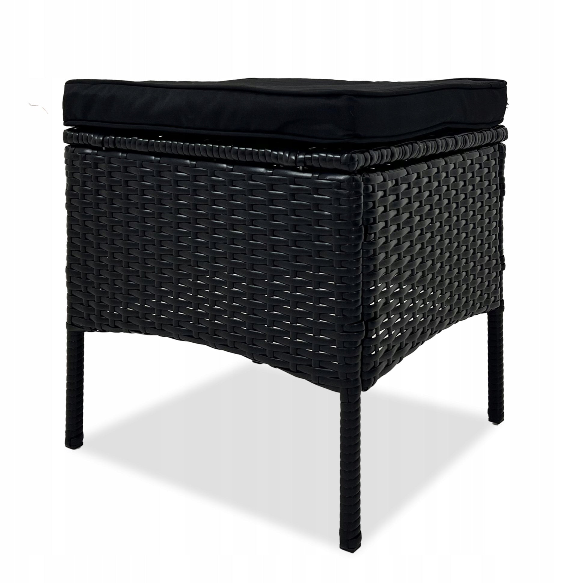Set of garden furniture rattan ARMCHAIRS POUFS SOFA TABLE GRAPHITE BLACK Line Dinner Time