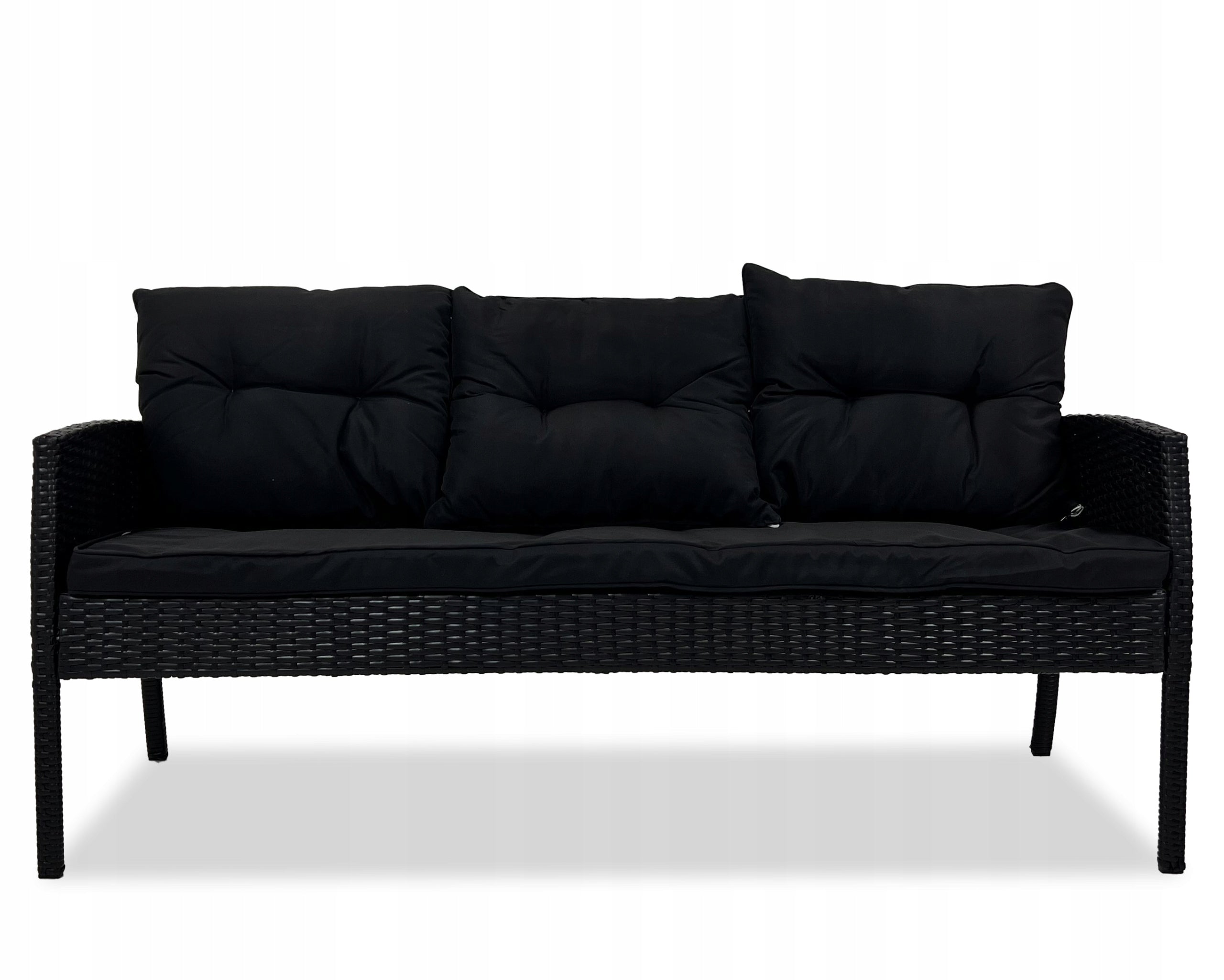Set of garden furniture rattan ARMCHAIRS POUFS SOFA TABLE GRAPHITE BLACK Number of items in the set 6