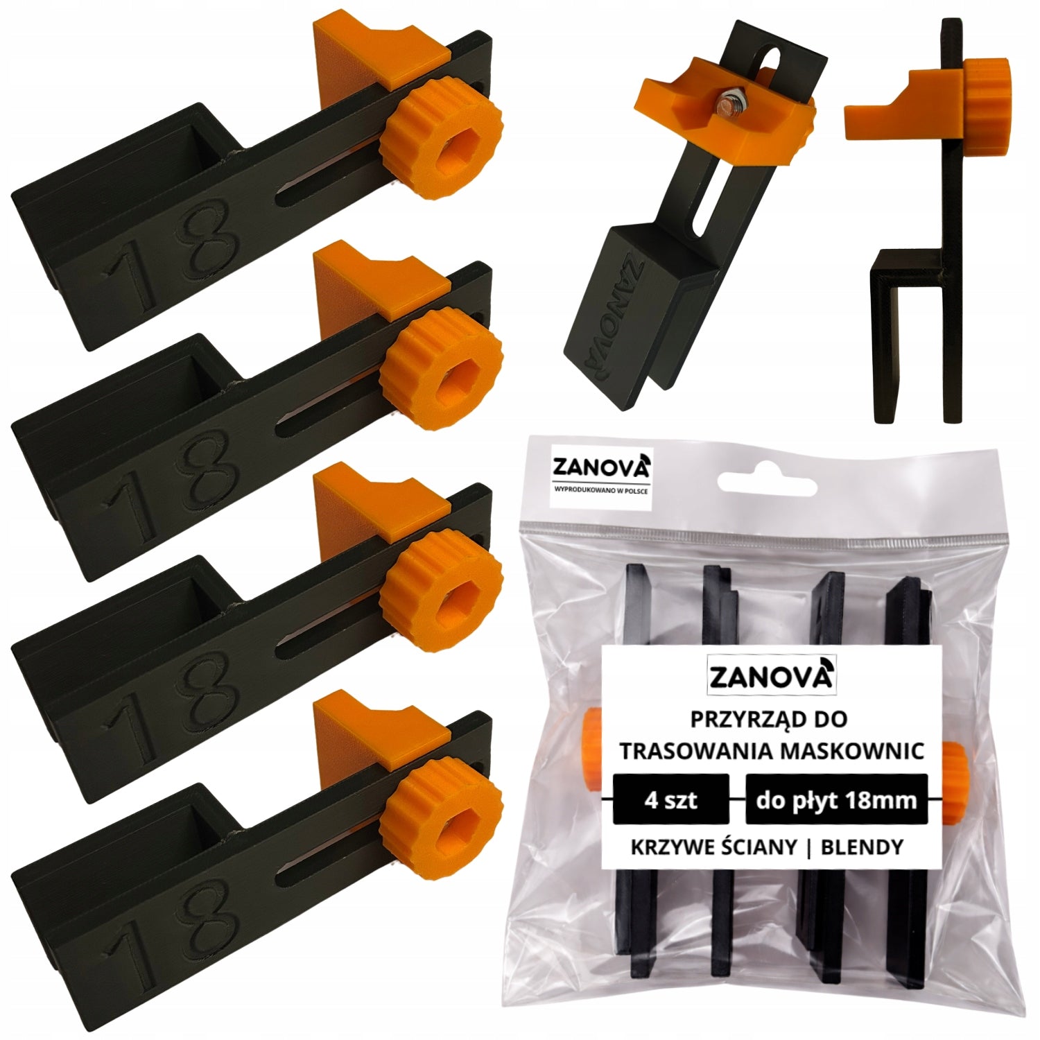 Set of grille routing tool crooked walls blendy 18mm 4 pieces