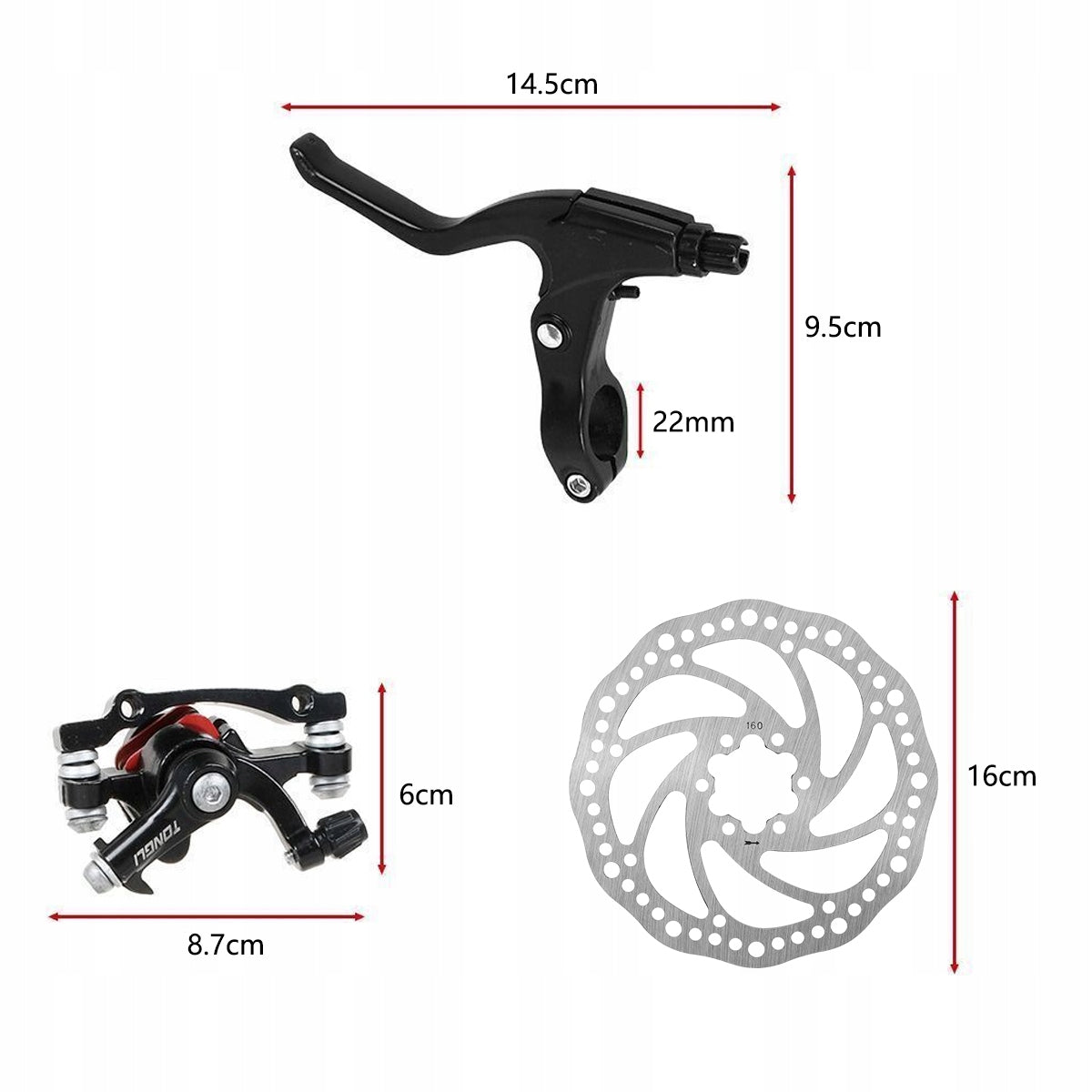 Set of hydraulic disc brakes for bicycle Brand no brand