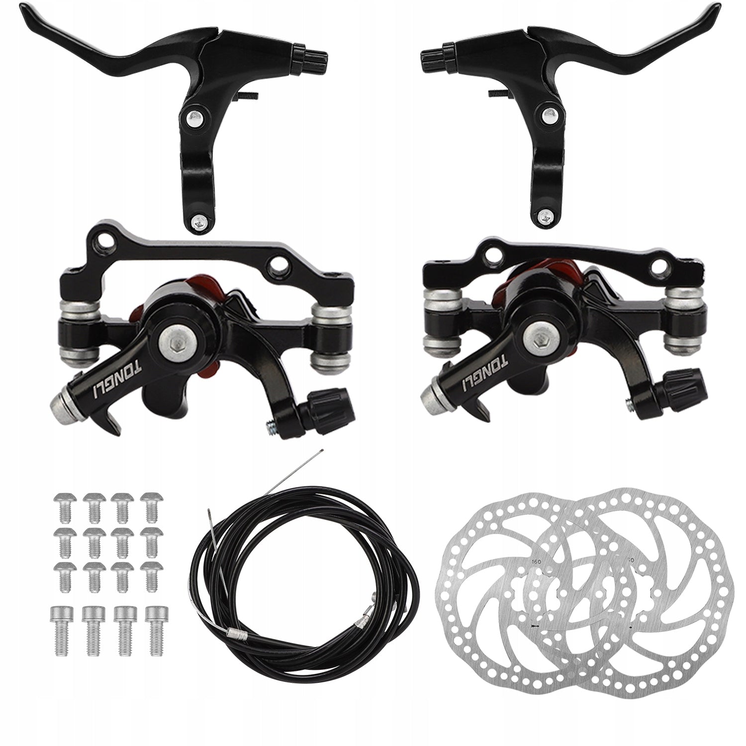Set of hydraulic disc brakes for bicycle