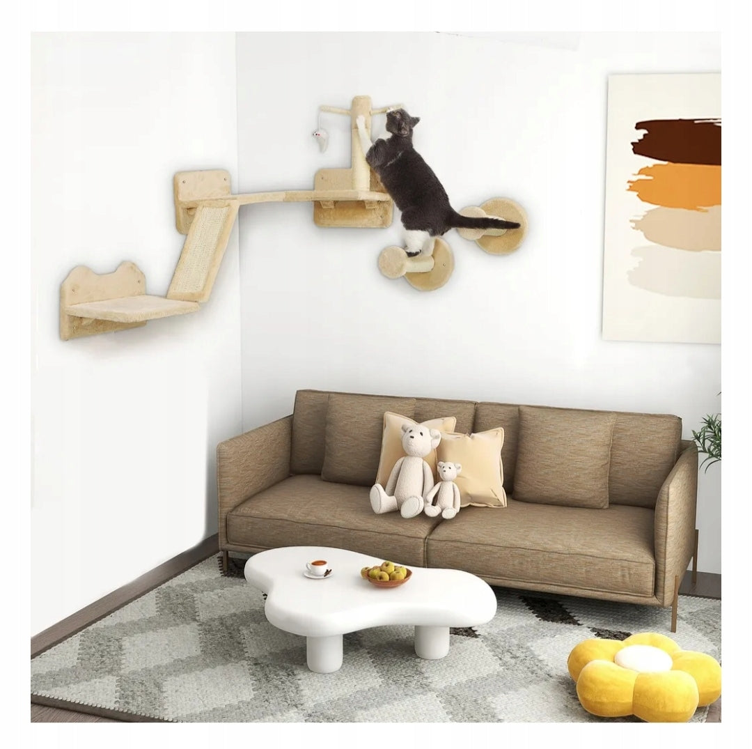 Set of ladders for cats PawHut, 3 elements, with scratching post beige Manufacturer code D30-860V00BG