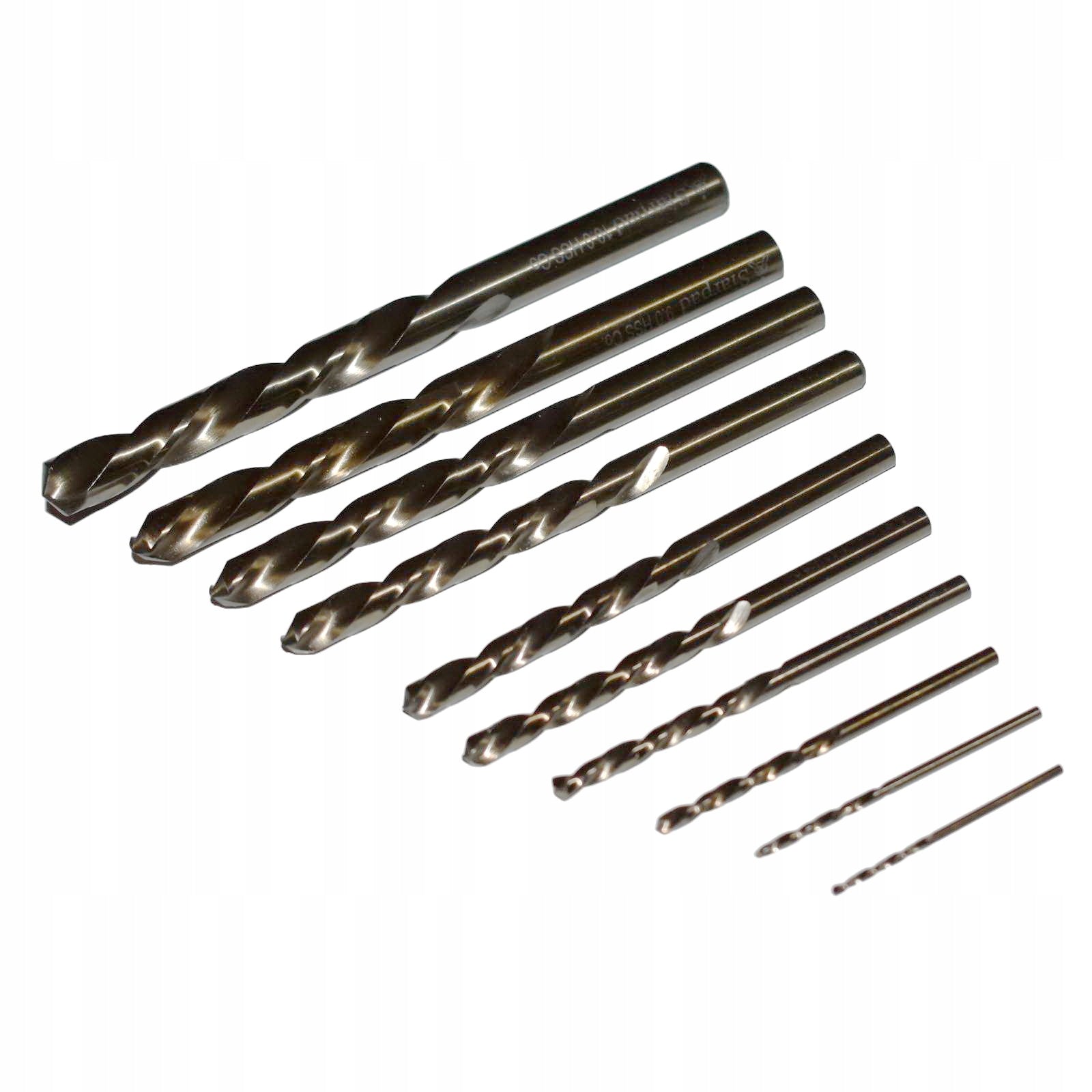 Set of left-handed drill bits for metal, cobalt 1,5-10 mm 10 pcs HSS+Co