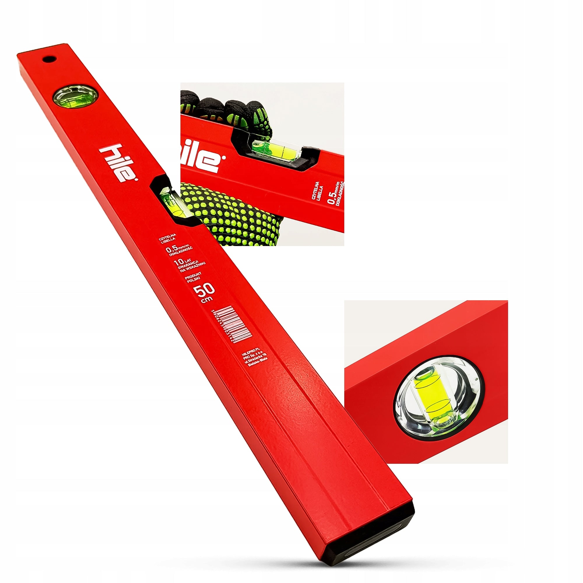 Set of levels HILE 50 80 120 150 200 cm PRO aluminum accurate durable Brand Hile