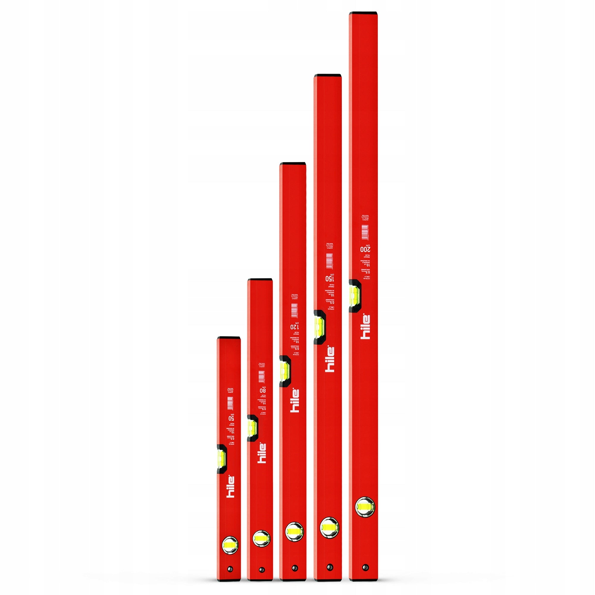 Set of levels HILE 50 80 120 150 200 cm PRO aluminum accurate durable