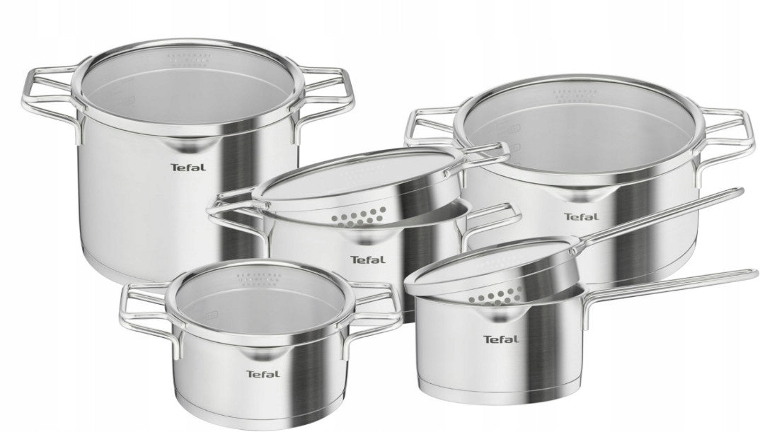 Set of lid pots TEFAL Nordica induction steel 10el.