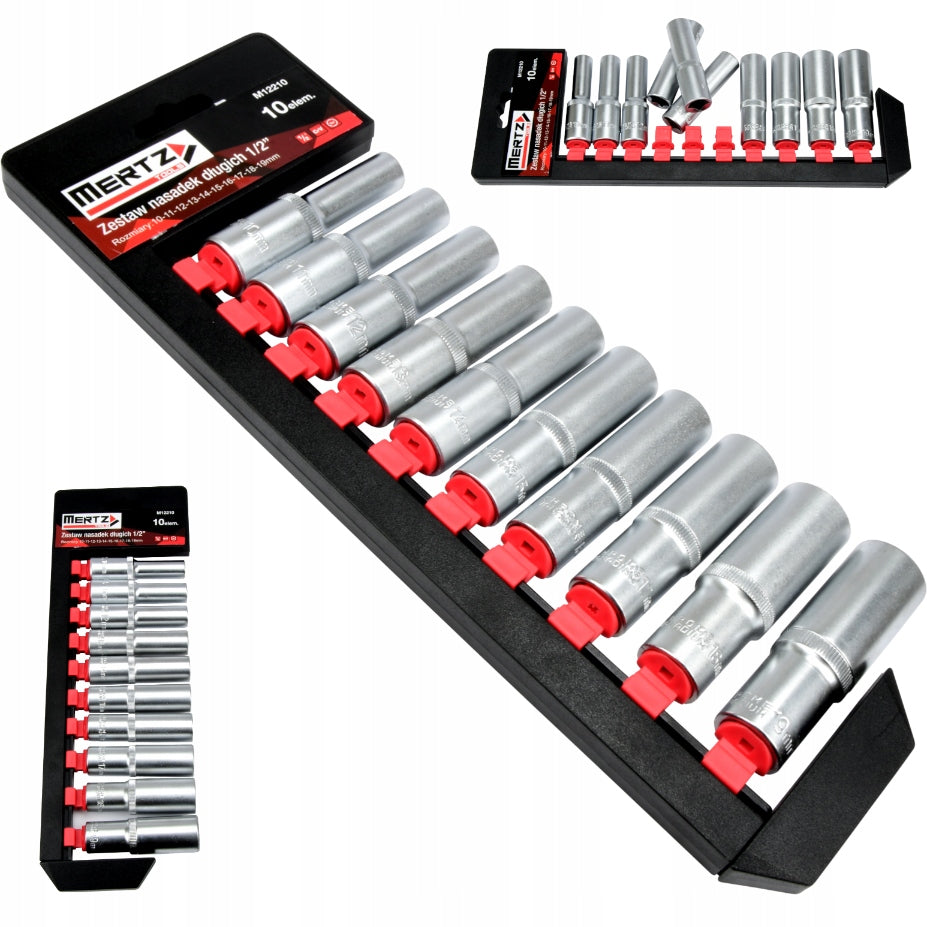 Set of long sockets Mertz socket 1/2" cap 10-19mm 10pcs M12210