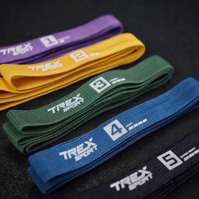 Set of material rubbers for fitness exercises resistance bands 5 pcs Trex Sport Kind rubber