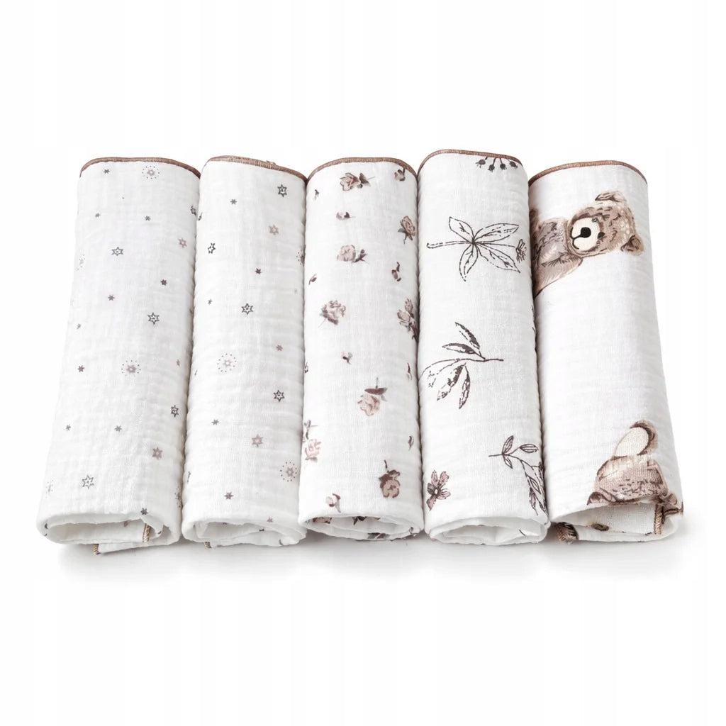 Set of muslin diapers - downpours 30×30 cm (5 pcs.)