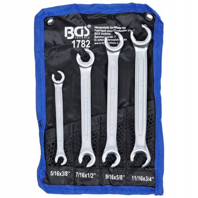Set of open double-sided eye wrenches inch 4 pcs, BGS 1782