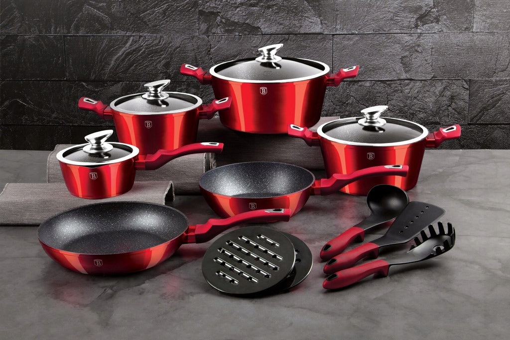 Set of pots 15 el BERLINGER HAUS Burgundy induction + lids BH-1226N Manufacturer code BH-1226N