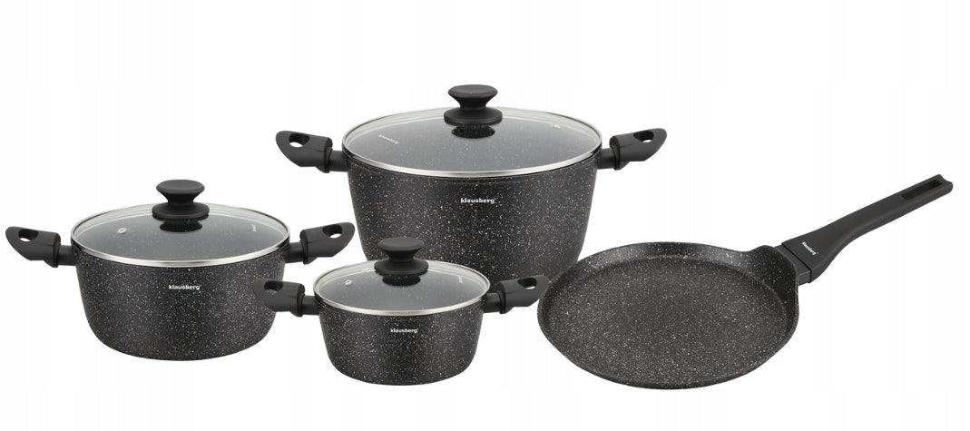 Set of pots 7 el + pan marble induction Gas black Klausberg KB-7962 Material aluminum