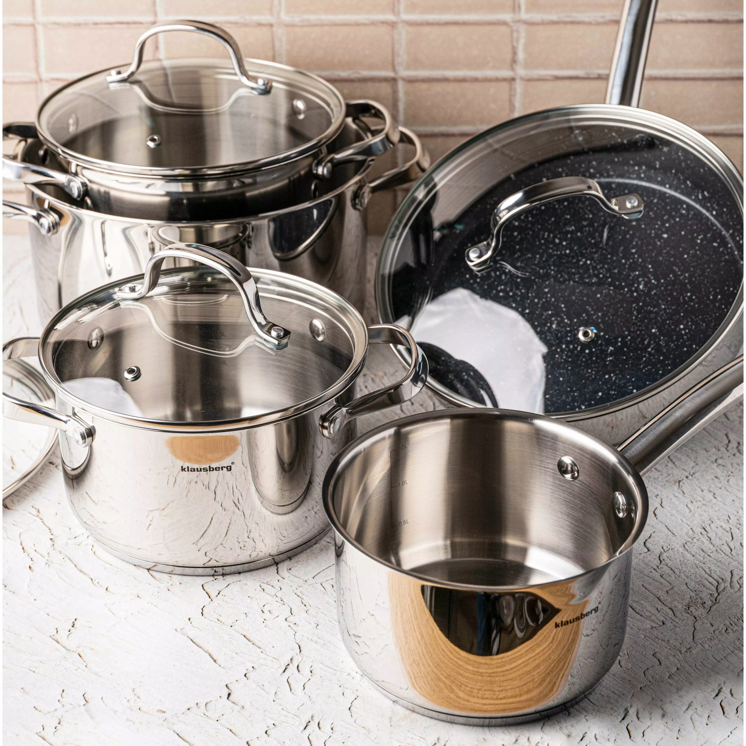 Set of pots 9 elements, steel Klausberg Material stainless steel