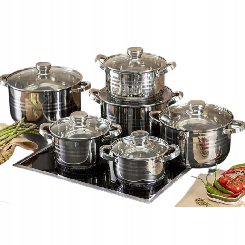 Set of pots Edel-hoff stainless steel 12 el. Number of items in the set 12
