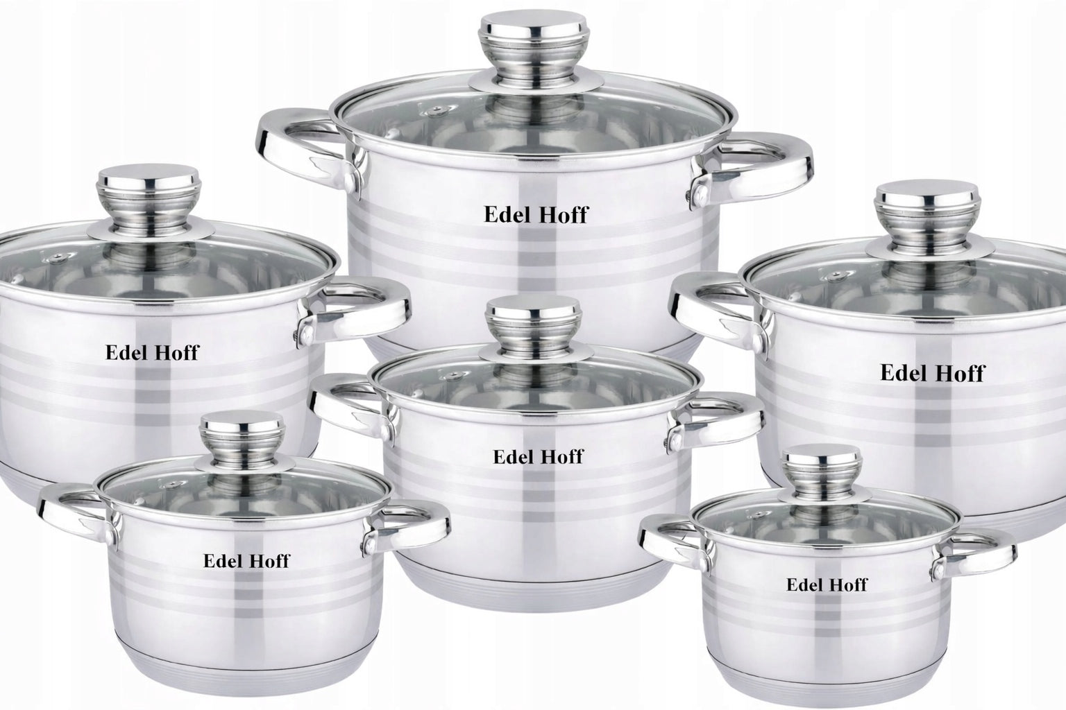 Set of pots Edel-hoff stainless steel 12 el.