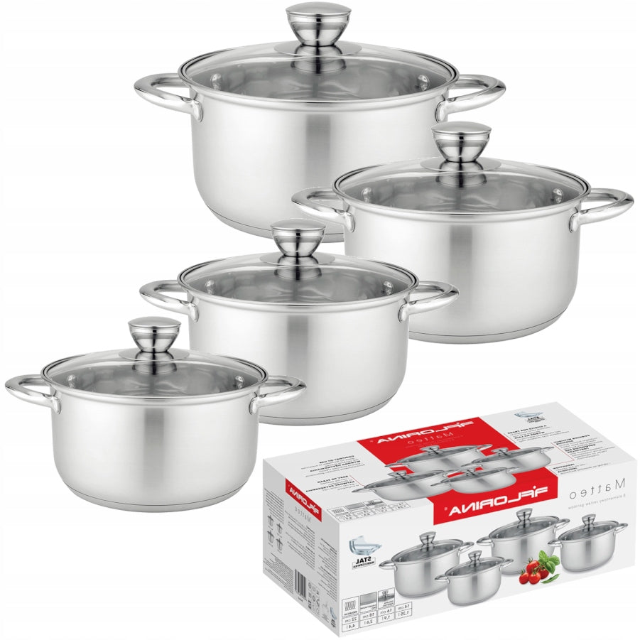 Set of pots FLORINA Matteo 8 elements Induction Inox