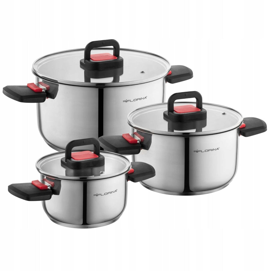 Set of pots FLORINA Space 6 part Inox Folding Handles by Mateusz Gessler Packaging status original