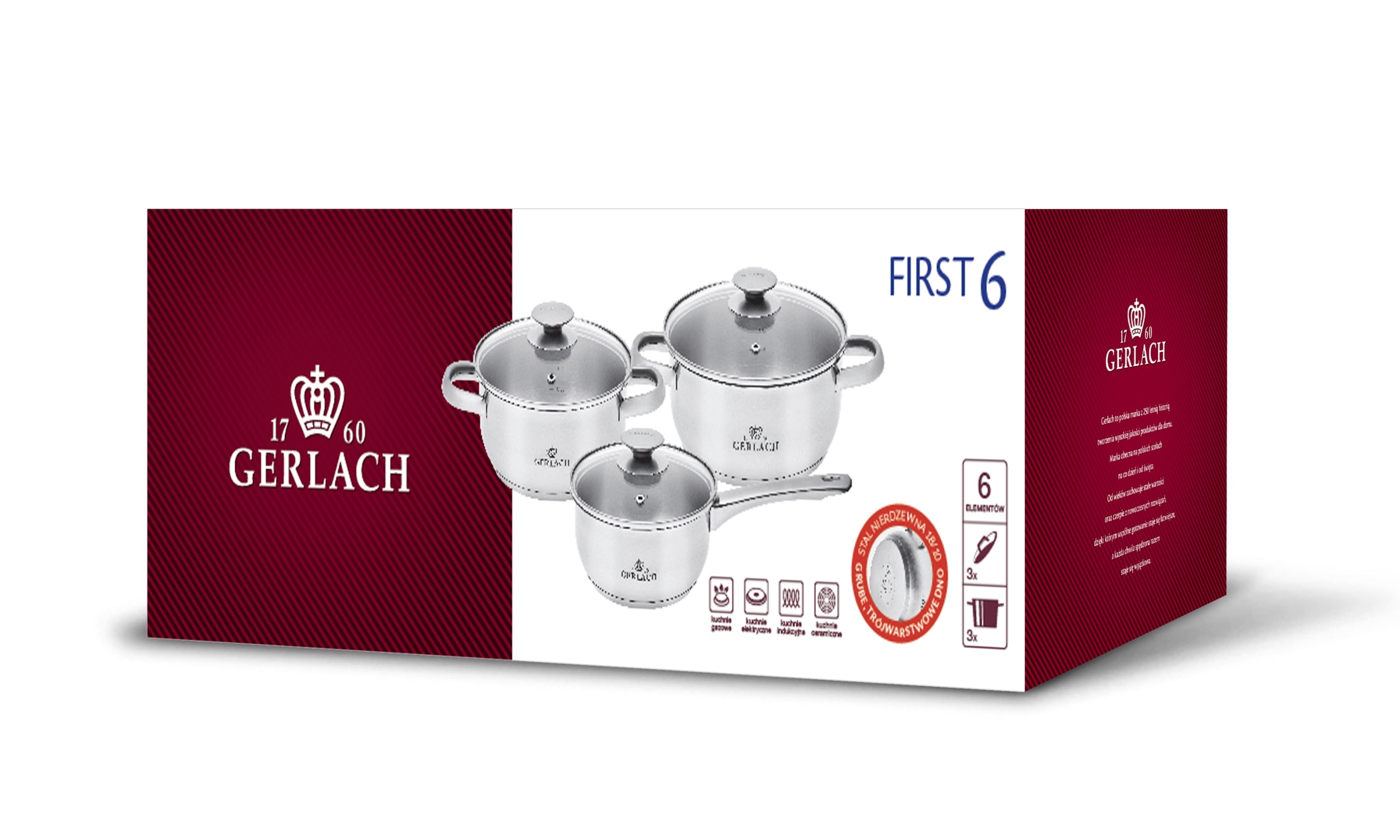 Set of pots Gerlach First stainless steel 6 el.