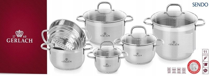 Set of pots Gerlach Sendo stainless steel 11-piece Brand Gerlach